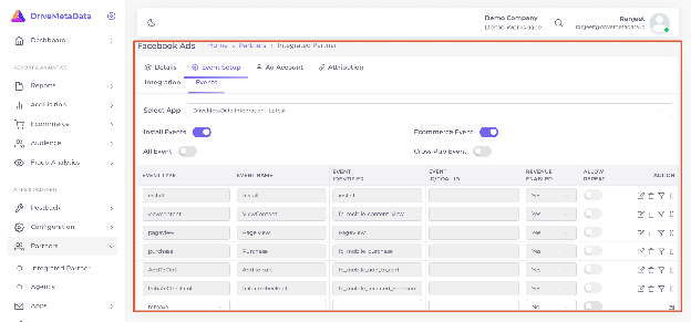 Facebook Ads event setup