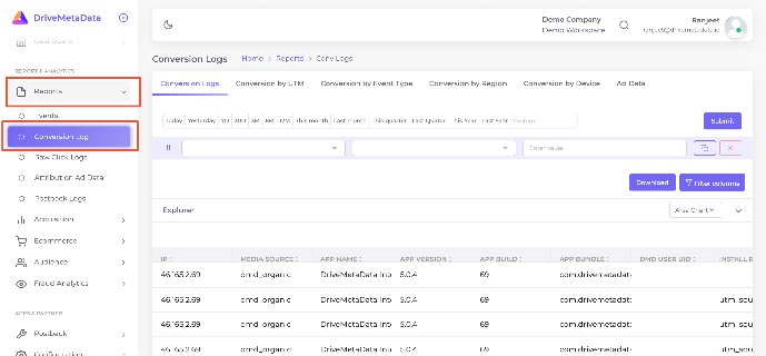 DriveMetaData conversion log verification